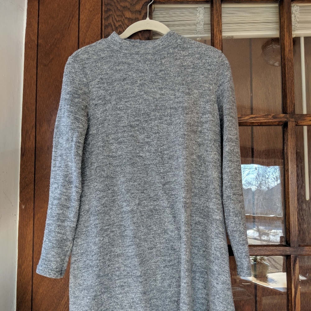 Mock Neck Swing Sweater Dress